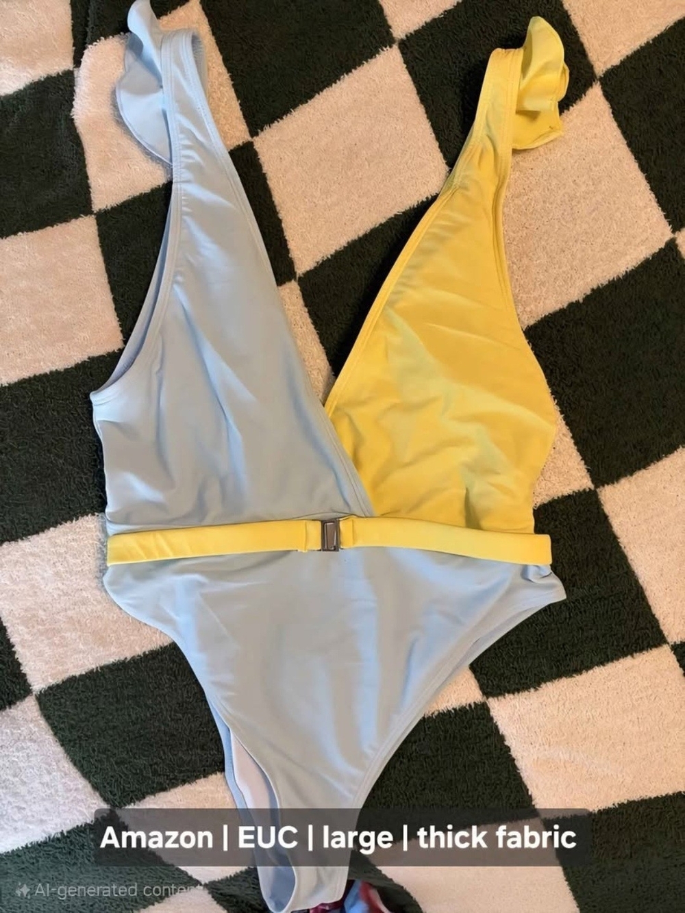 EUC Two-Tone One-Piece Swimsuit